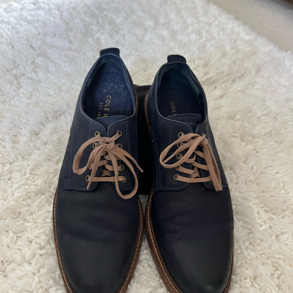 Cole Haan Men's medium Blue Oxfords with Tan Laces
